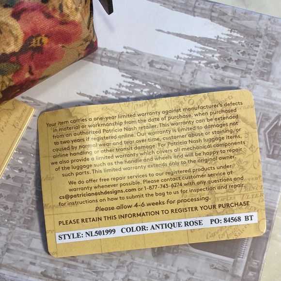 NWT PATRICIA NASH Patina Mini Cosmetics Case- Antique Rose - Picture 6 of 8